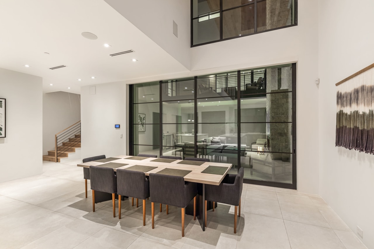 Dining room in luxury modern home in Old Town Scottsdale