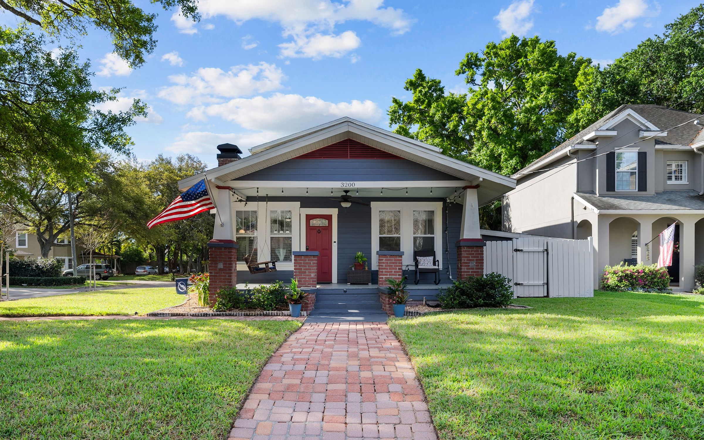 South Tampa residential street with historic homes.