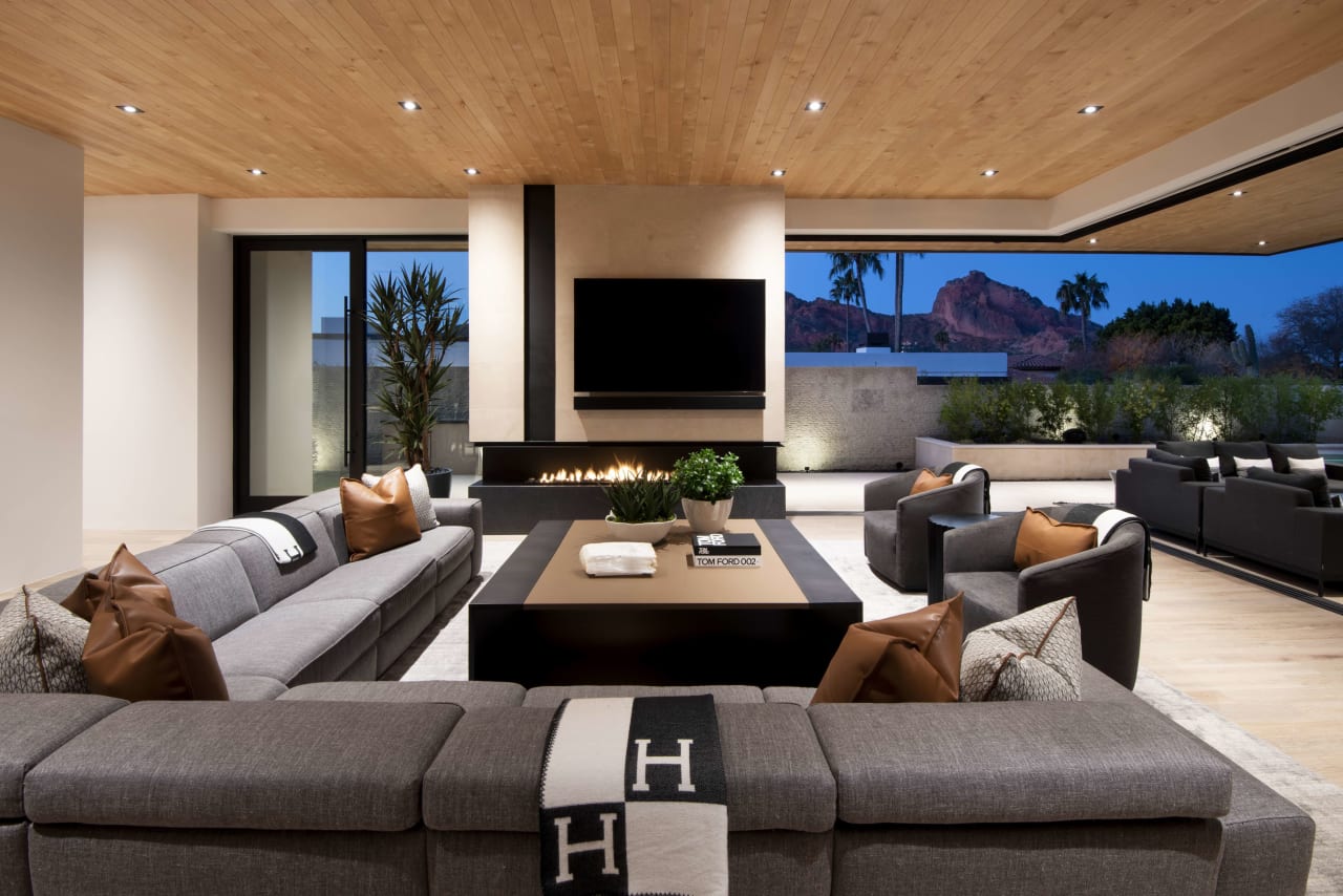 Modern living room with indoor-outdoor living space