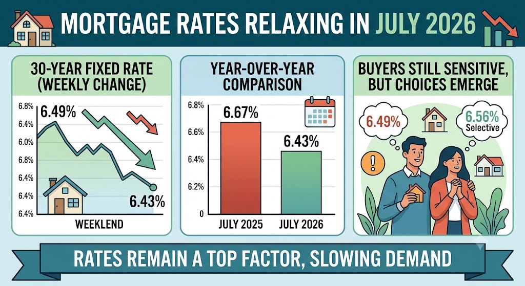July 2026 mortgage rate trend affecting Panama City Beach condos, second homes and 30A real estate buyers