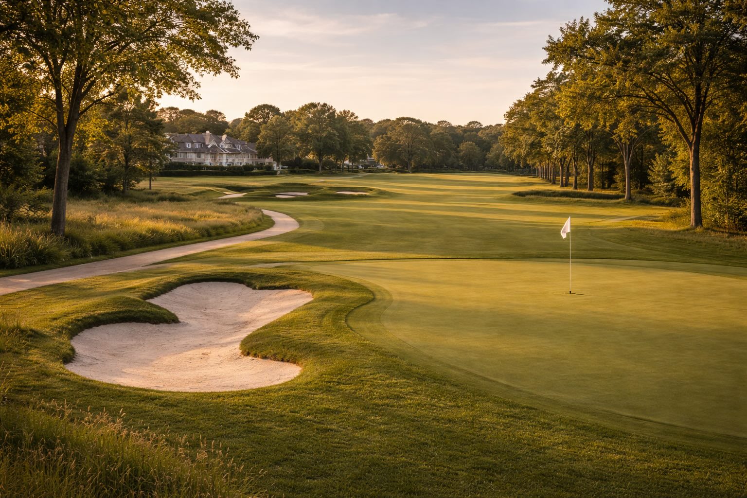 Southampton golf course with flag on the green