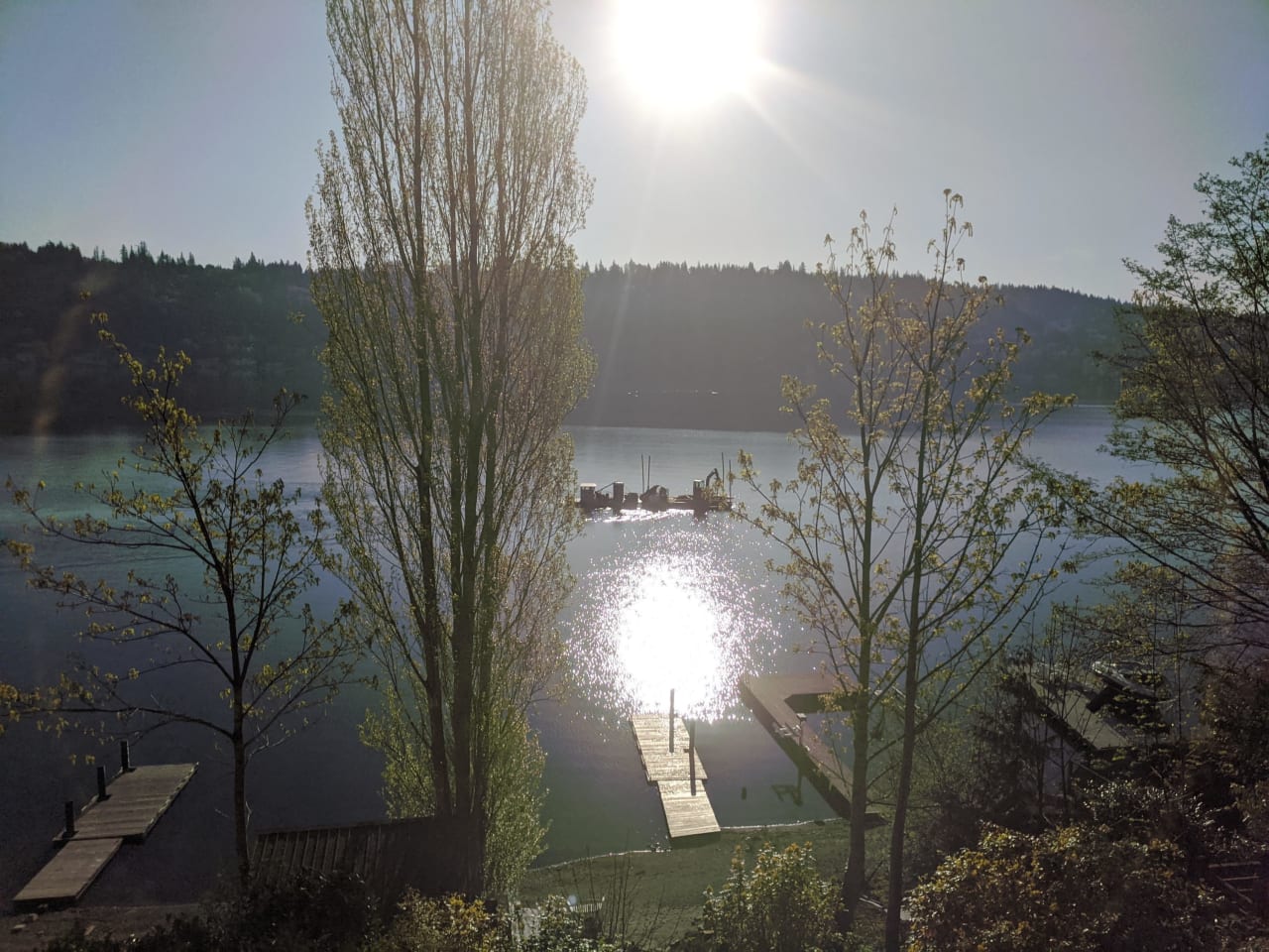 a beautiful sunny day on a calm lake