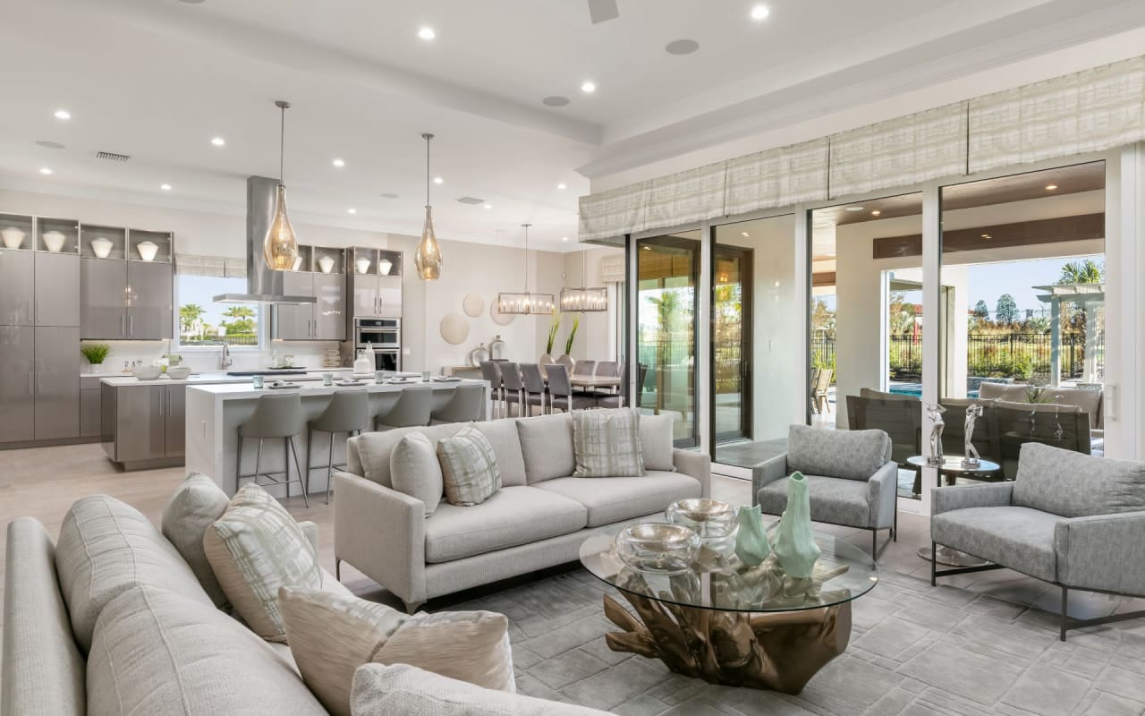 Living room of a luxury home at The Bear's Den at Reunion Resort