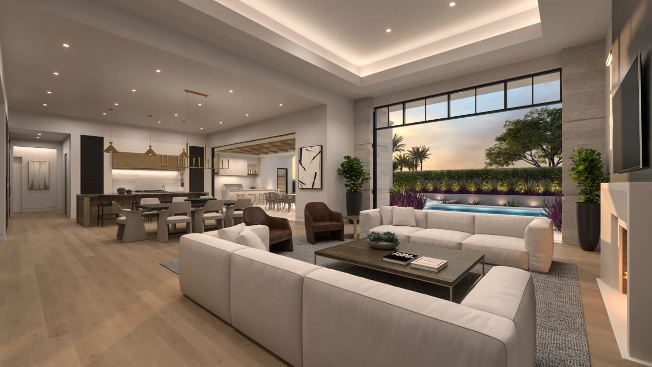 Luxury contemporary living and dining room