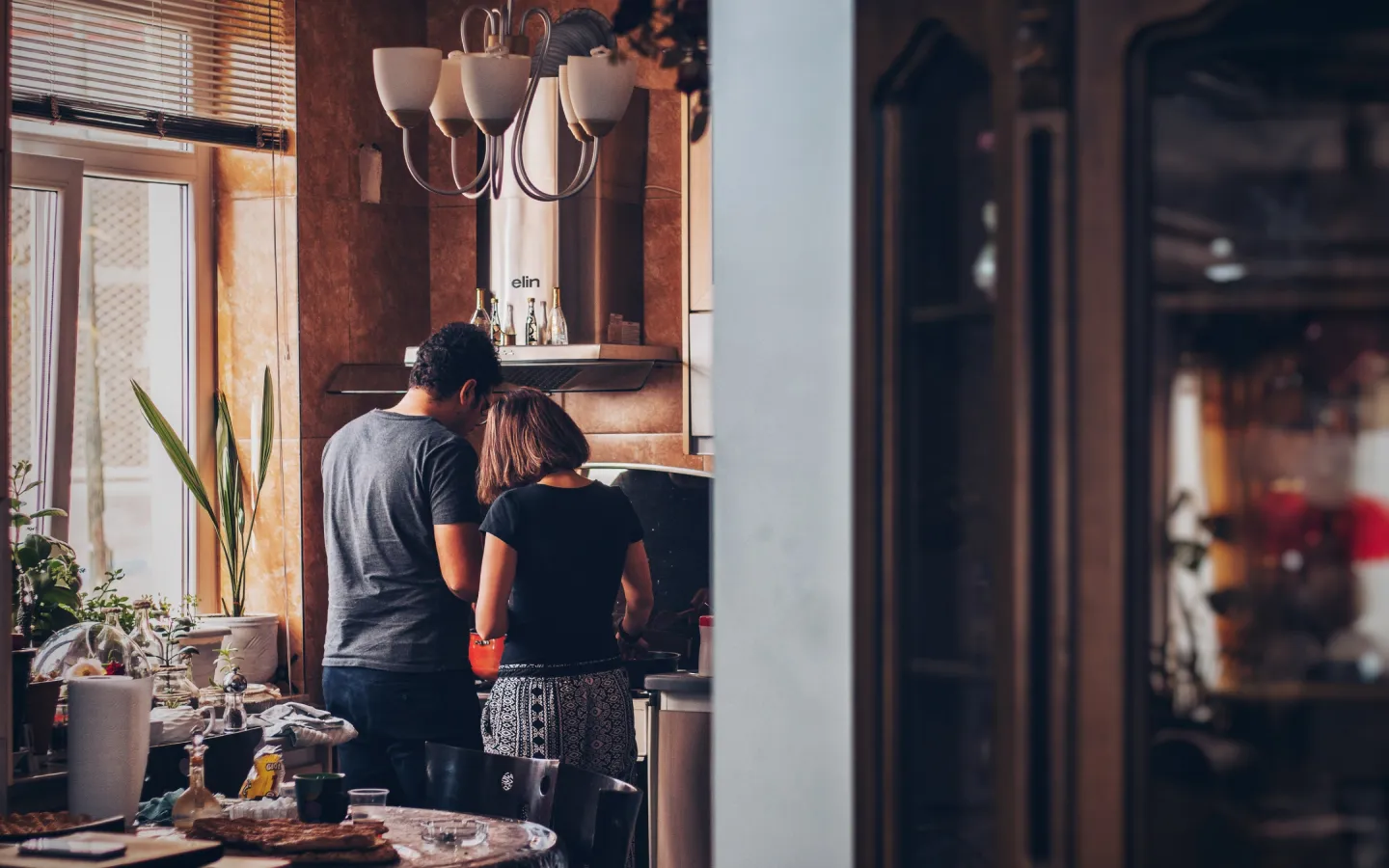 Couple in new home