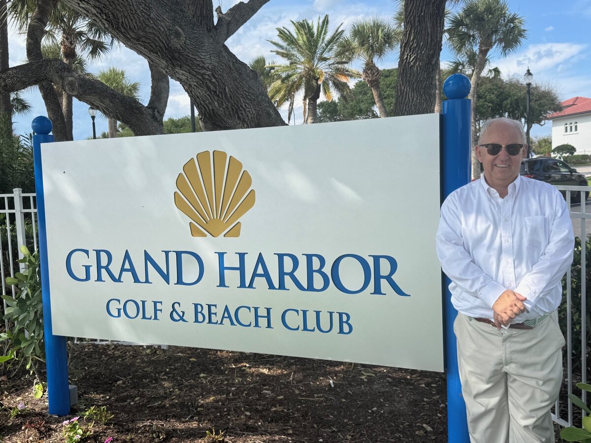 Pickleball tournament at Grand Harbor Golf and Beach Club Vero Beach with players on blue courts