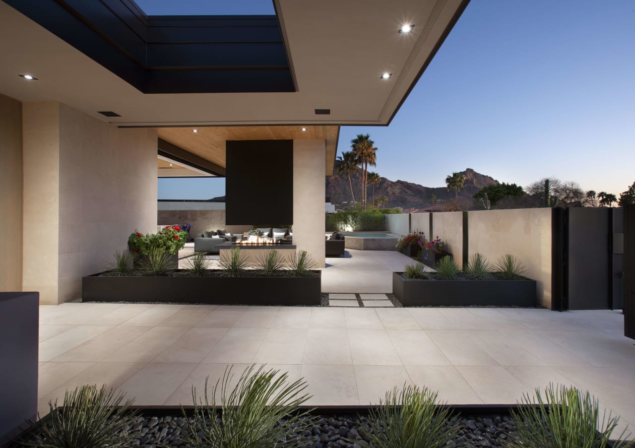 Entrance to custom modern home in Arizona