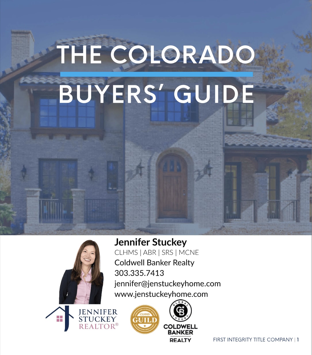 Cover of "The Colorado Buyer's Guide" with listings of products and services from real estate agent Jennifer Stuckey.