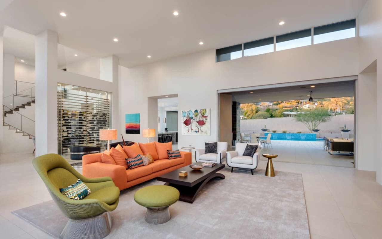 Ultra modern luxury home with indoor outdoor living room