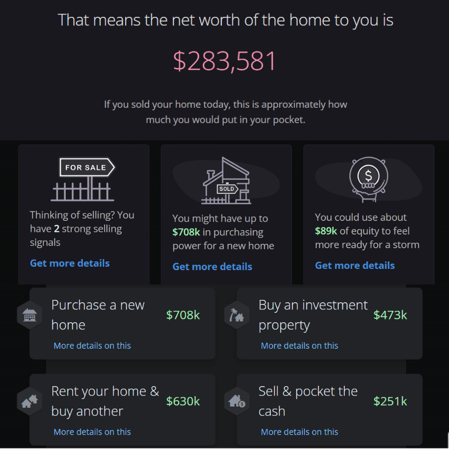 infographic showing net worth and various options related to home financing.