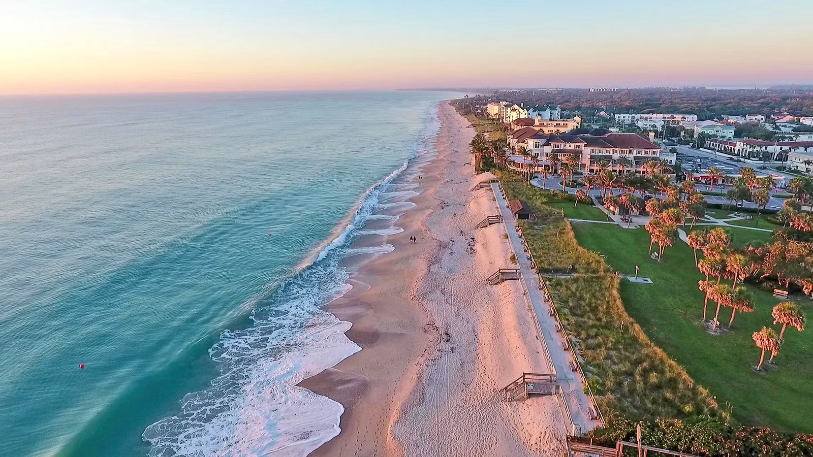 The Vero Beach shoreline along the barrier island