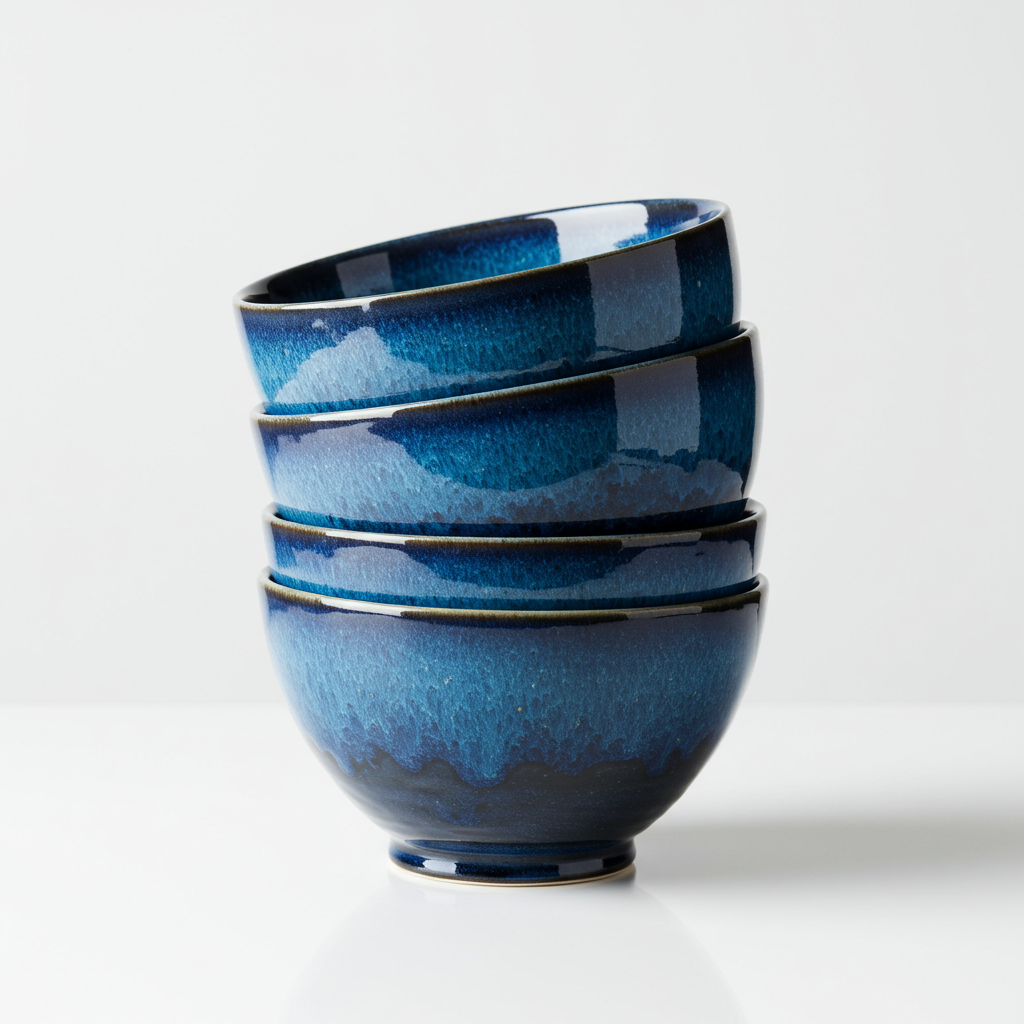 dark blue pasta bowls