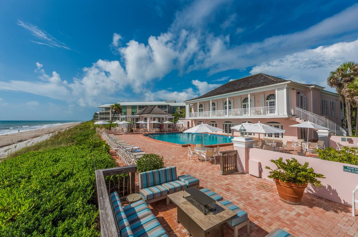 Sea Oaks Beach Club pool deck and oceanfront terrace, Vero Beach
