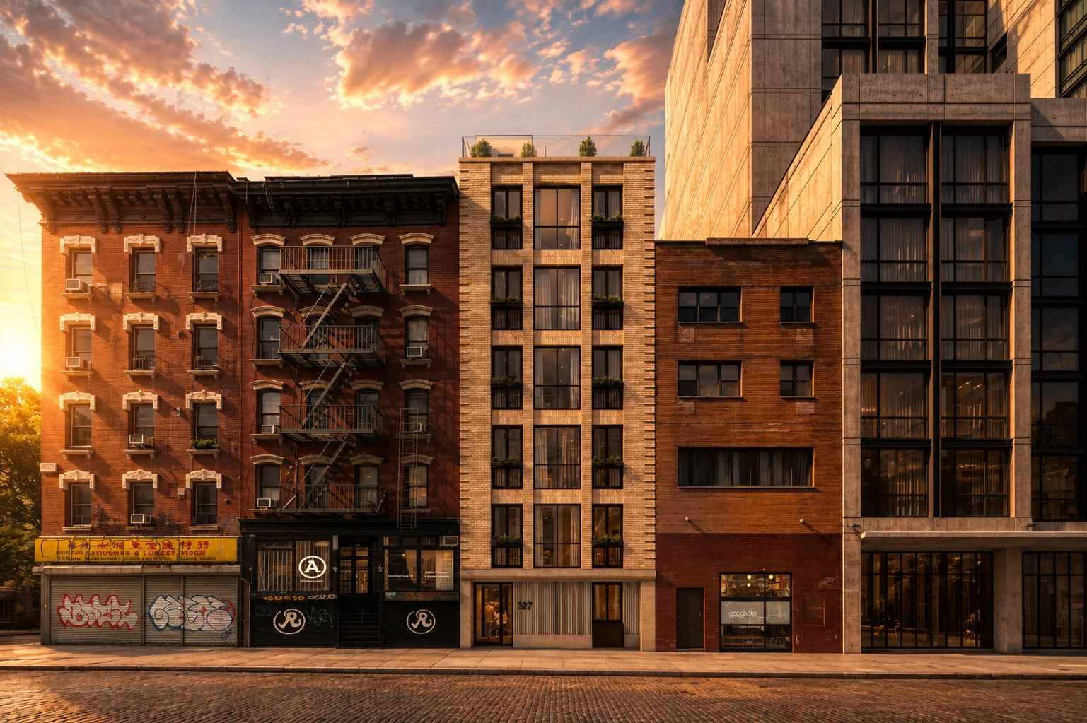 The Perrin facade — architectural rendering