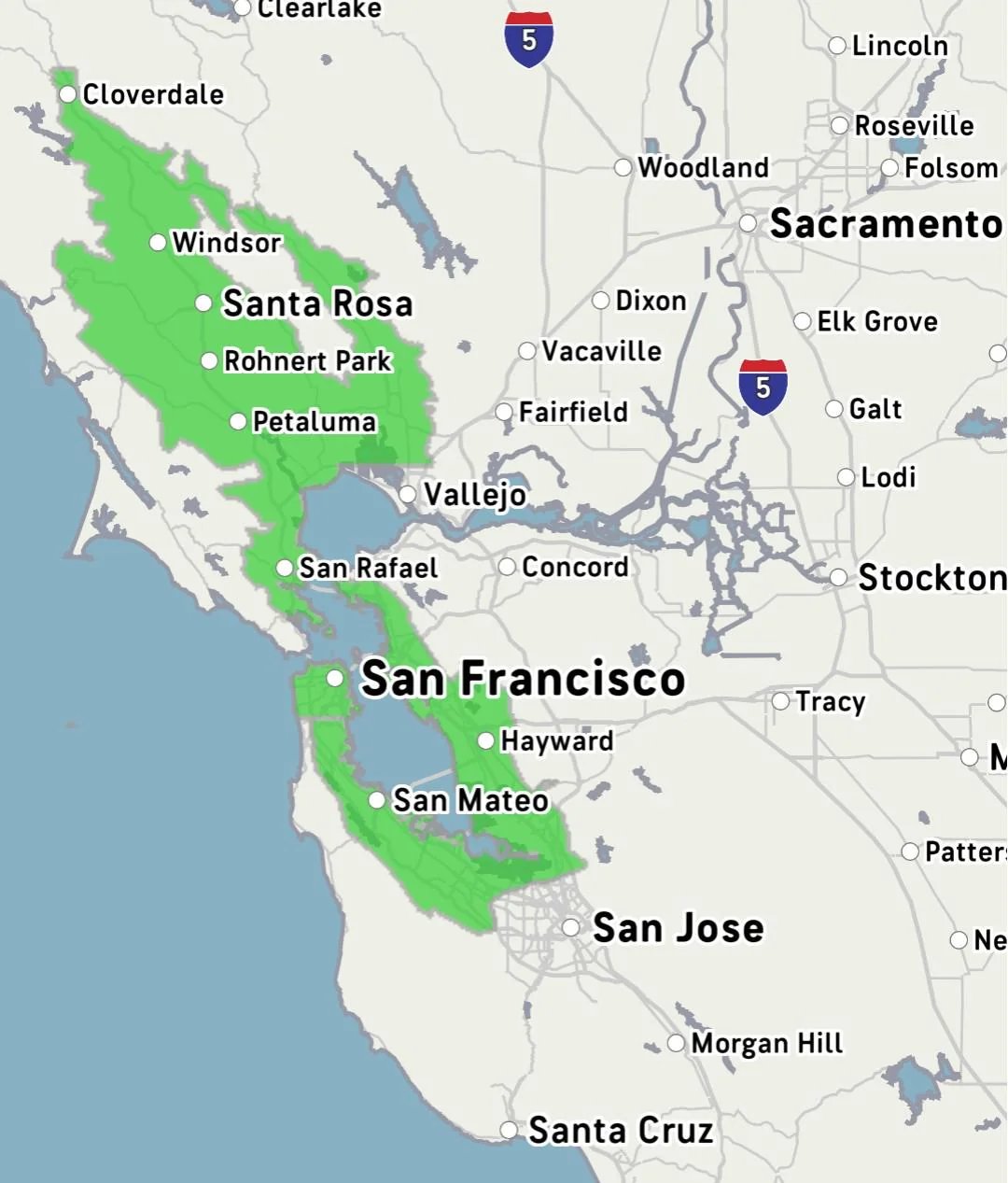 Bay Area flood risk zones map &mdash; FEMA