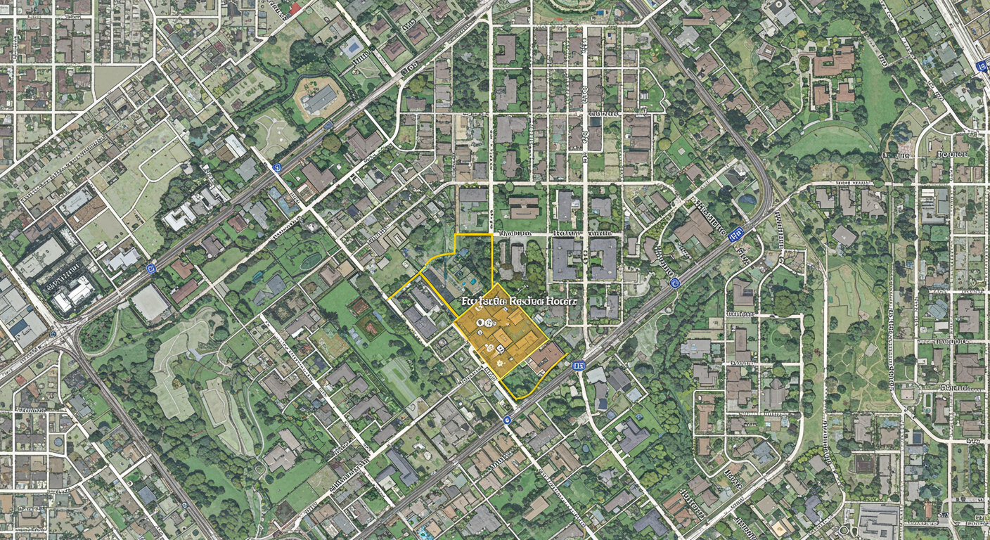 Street map identifying 101 N Hudson Ave
