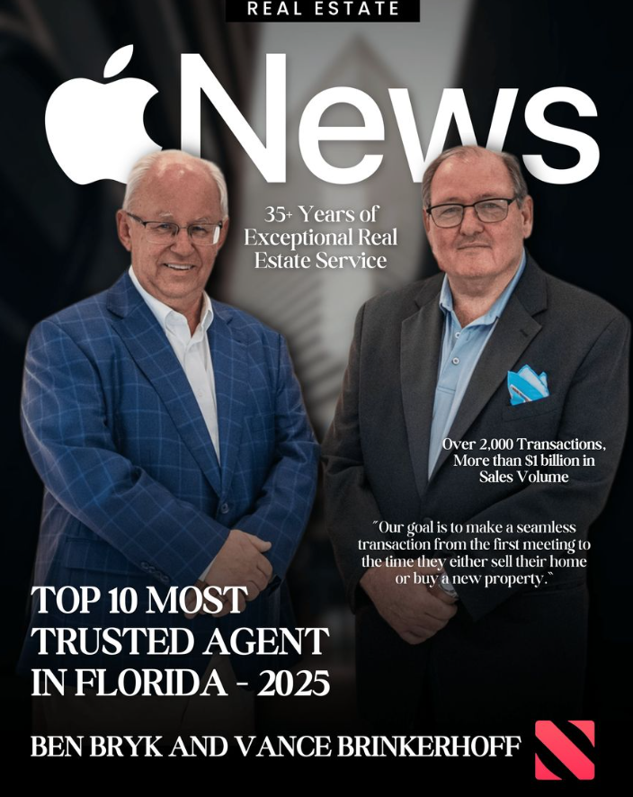Ben Bryk and Vance Brinkerhoff &mdash; Top 10 Most Trusted Realtors in Florida Apple News 2025 Vero Premier Properties Coldwell Banker Global Luxury