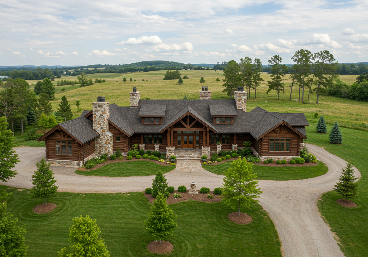 Shaw Ranch Luxury Log Home in Cora, Wyoming - Exterior
