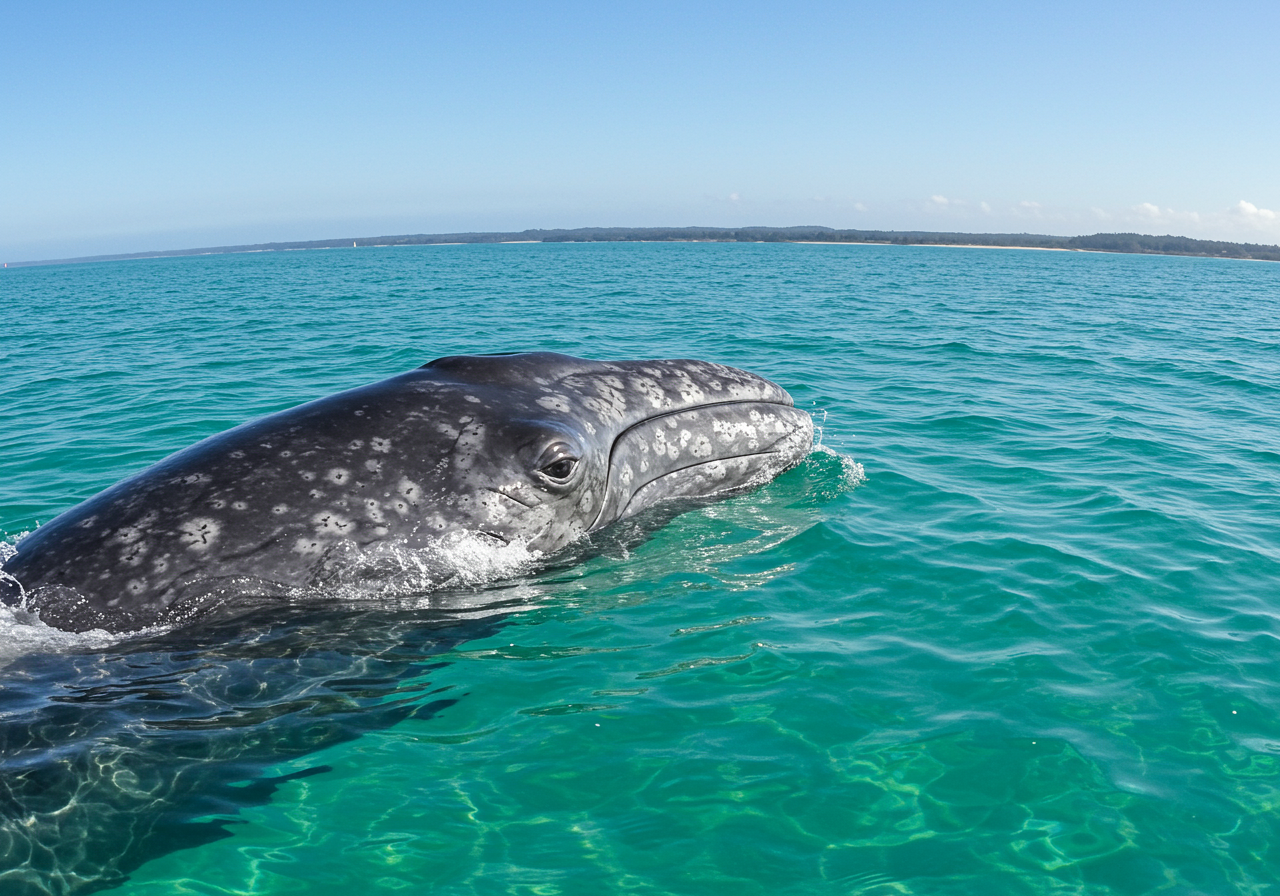 Up close and personal with a Gray Whale.