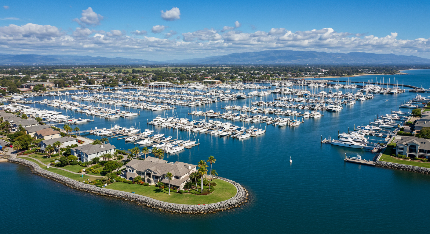 Aerial view of Dana Point Harbor, CA