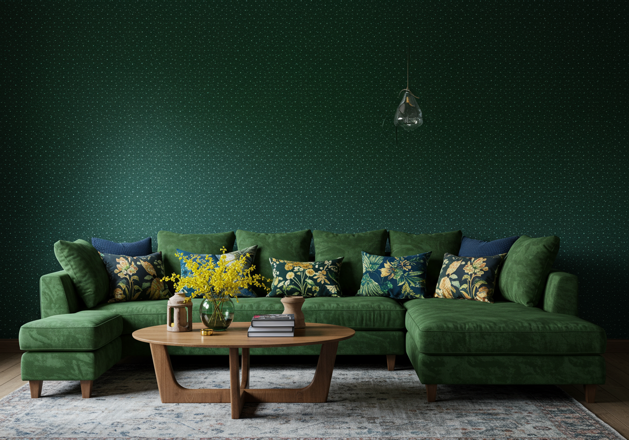 “The goal was to create a cozy dark space saturated in color” says Britt Zunino of this room in an Upper West Side...