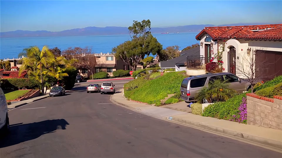 Residential street and homes in Hollywood Riviera, photographed June 2016