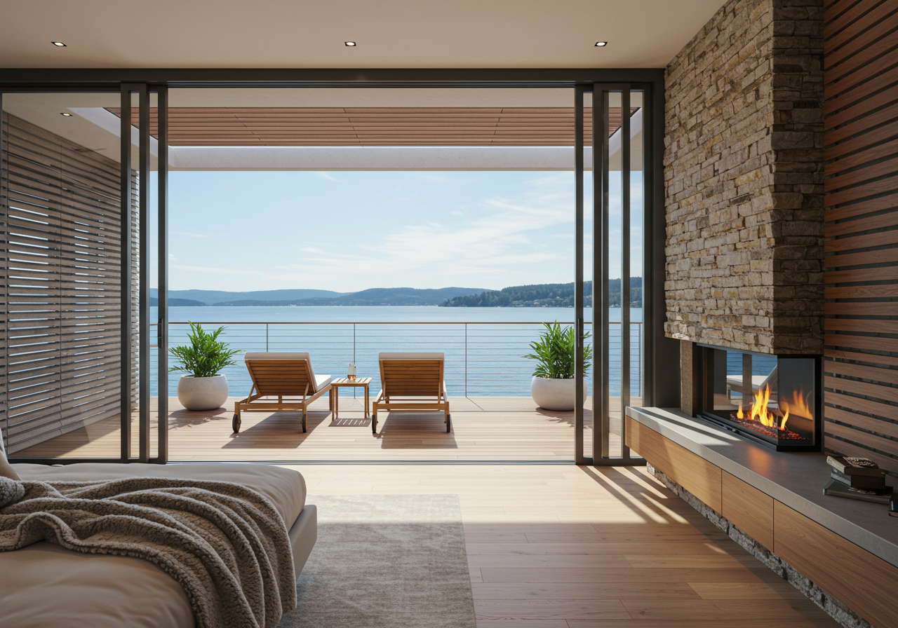 The main house has six bedrooms.