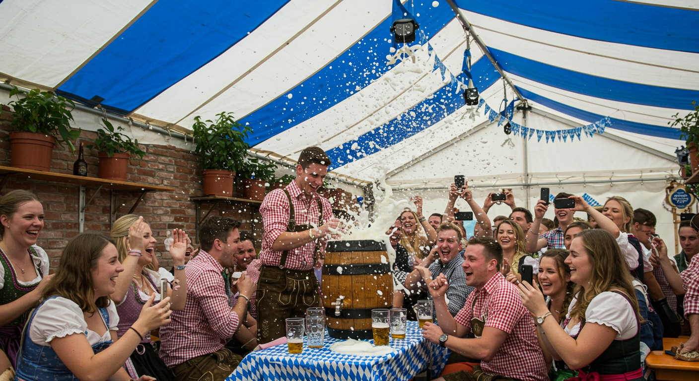 A keg tapping at Loreley Beer Garden.