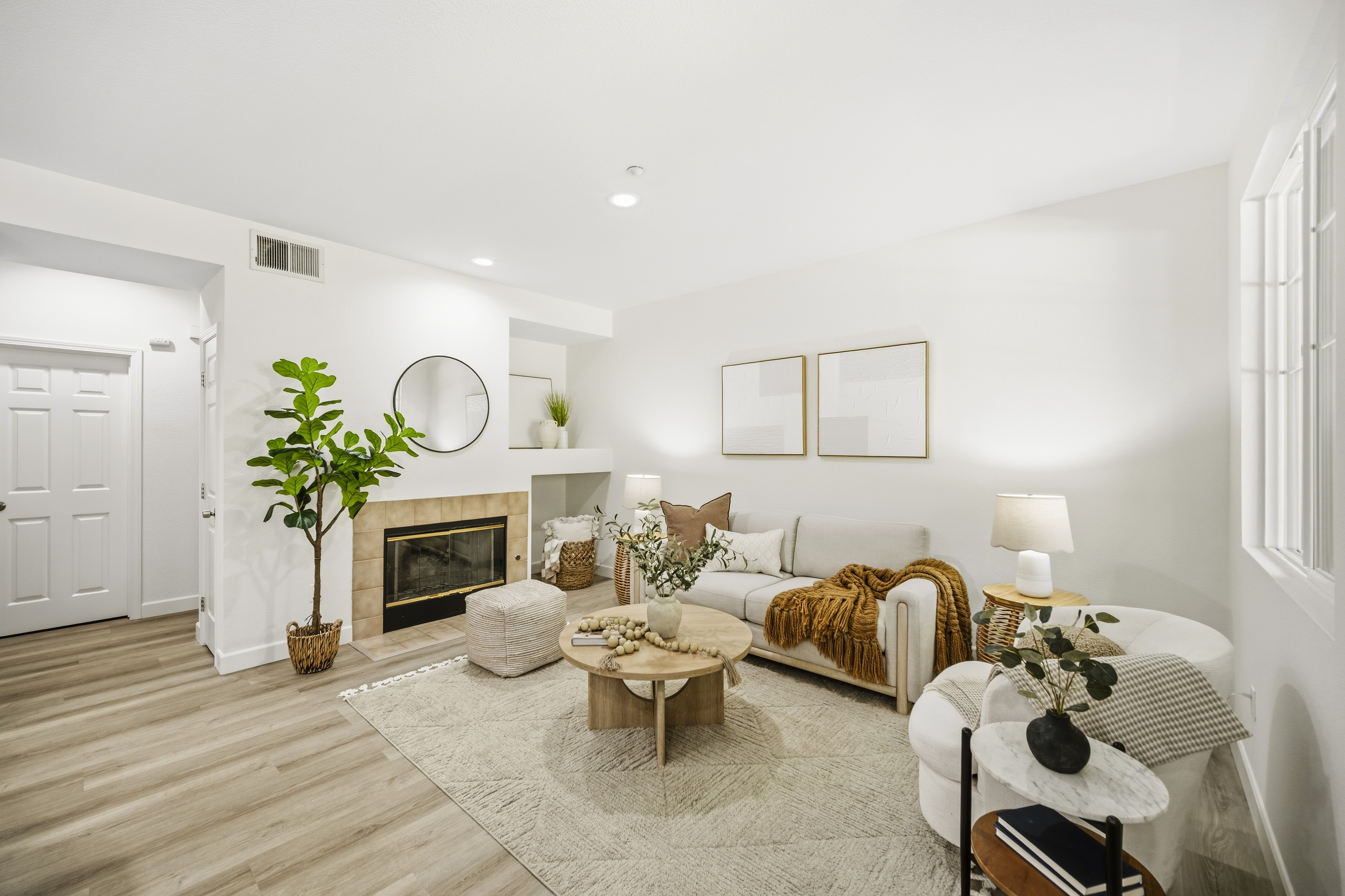 Watch the Copper Hill condo home tour on YouTube. Click this living room photo