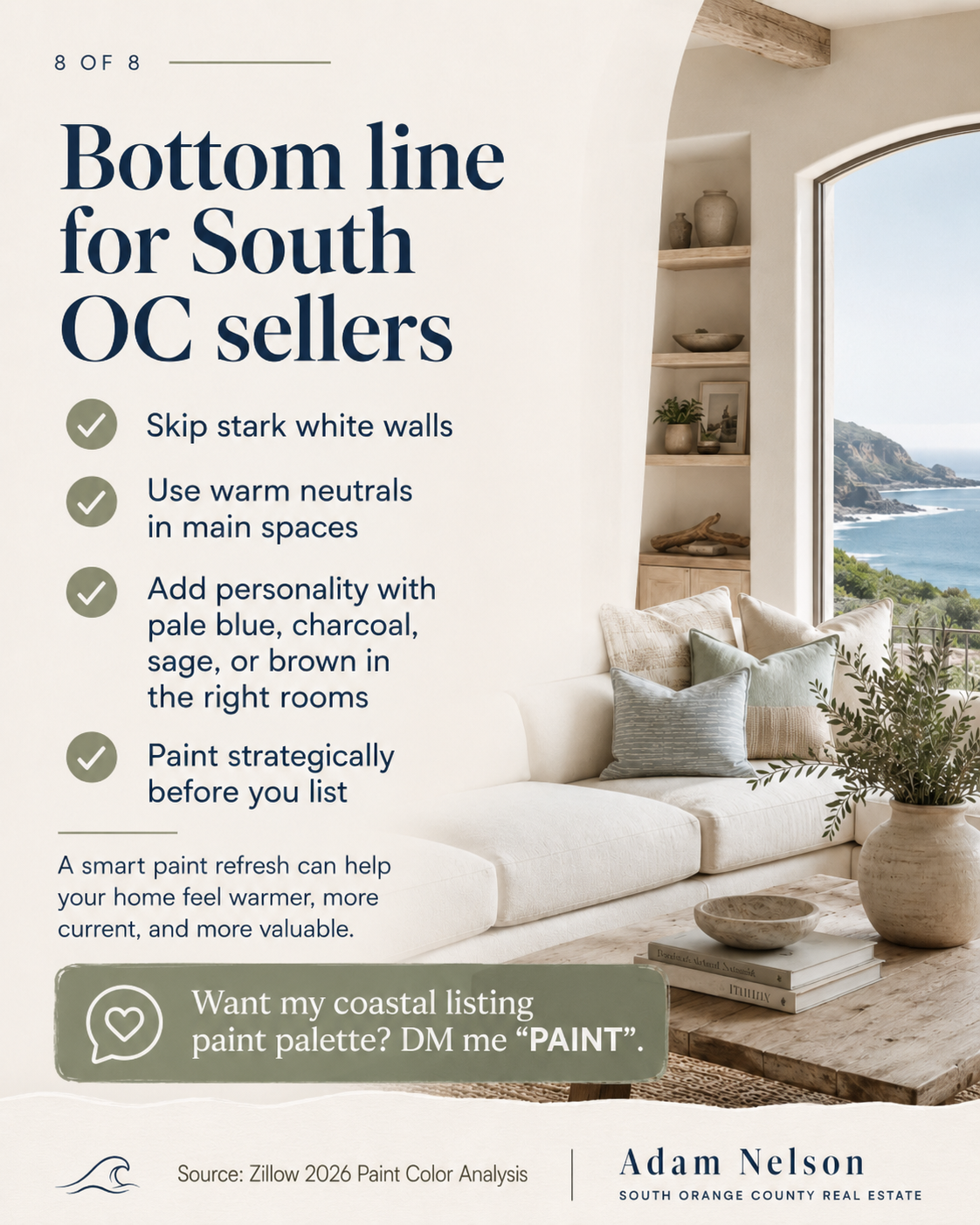 Bottom line for South OC sellers: paint strategically before you list