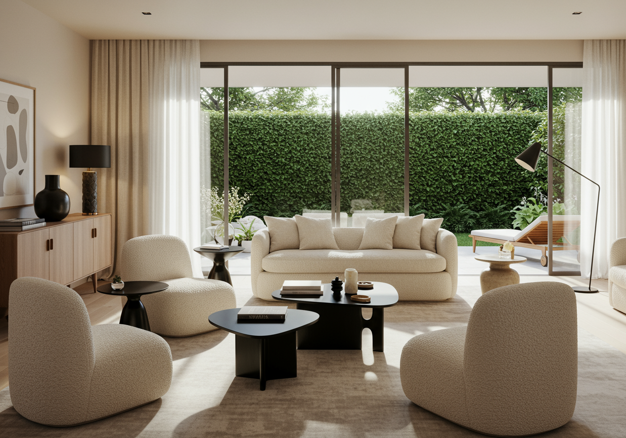 Kylie Jenner and Travis Scott's Beverly Hills living room.