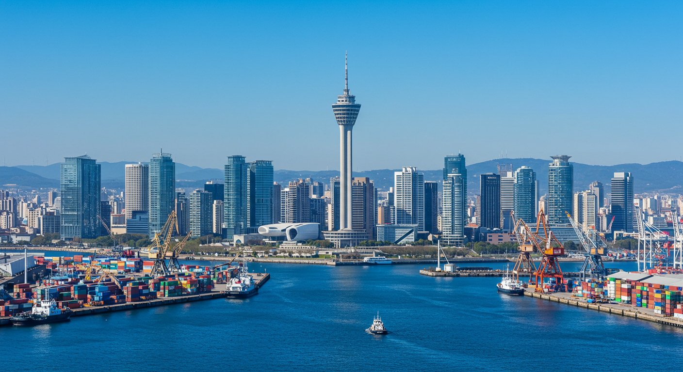 auckland skyline with sky tower