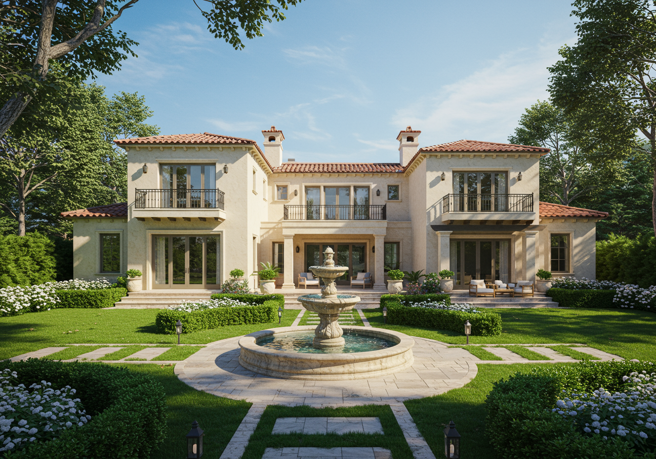 11 Coral Cay with water feature, covered patio for entertaining, and back view of home.