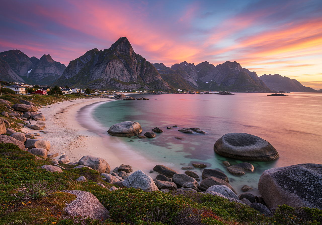 Camps Bay Cape Town Vibrant Sunset Twilight South Africa