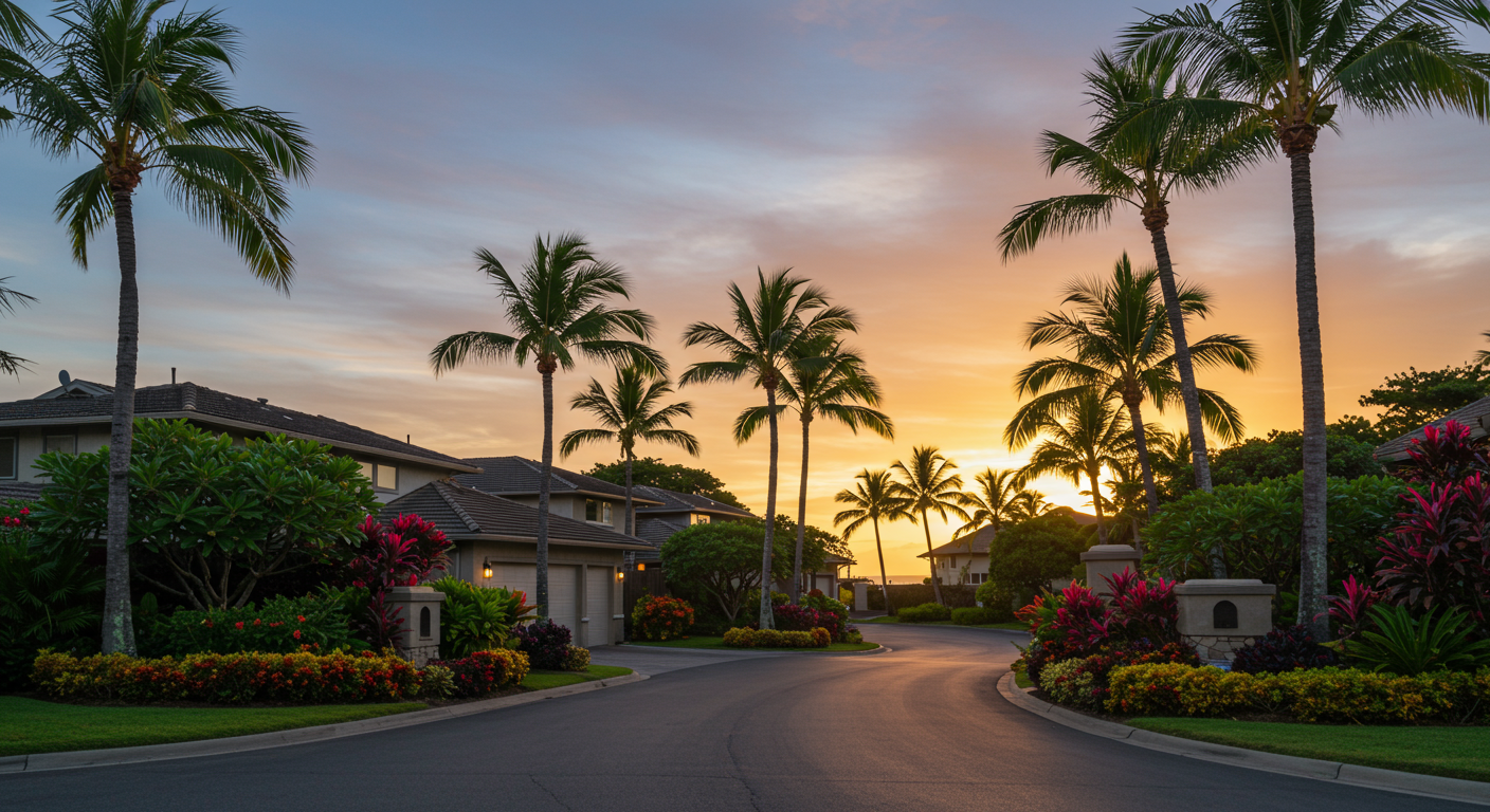 Puamana Entrance Sunset