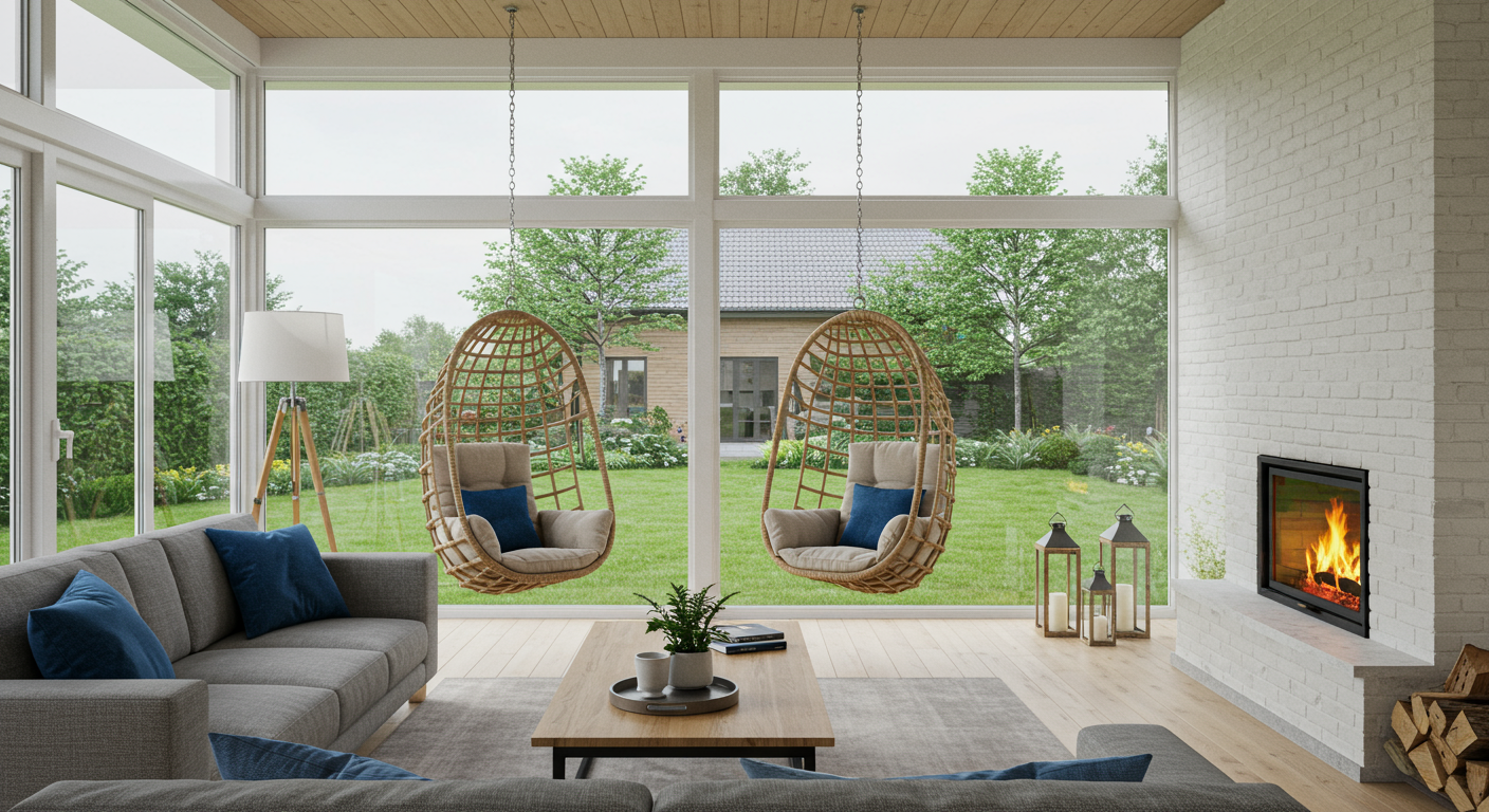 Modern sunroom with simplistic yet elegant features