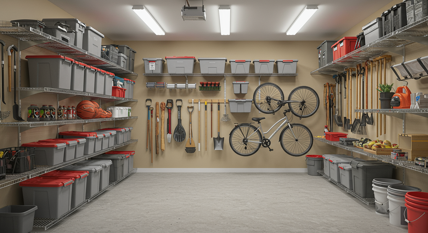 organized storage garage space