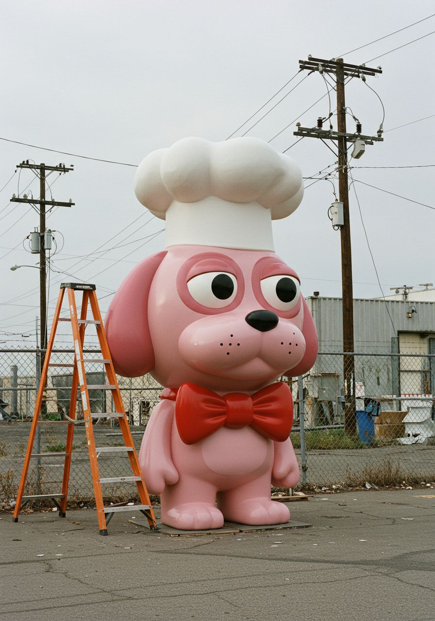 A Doggie Diner head dating back to the 1960s is prepared for the restoration process.&nbsp;&nbsp;