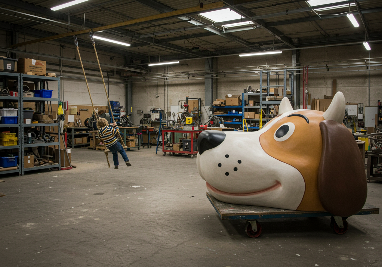 A Doggie Diner head dating back to the 1960s is prepared for the restoration process.&nbsp;&nbsp;