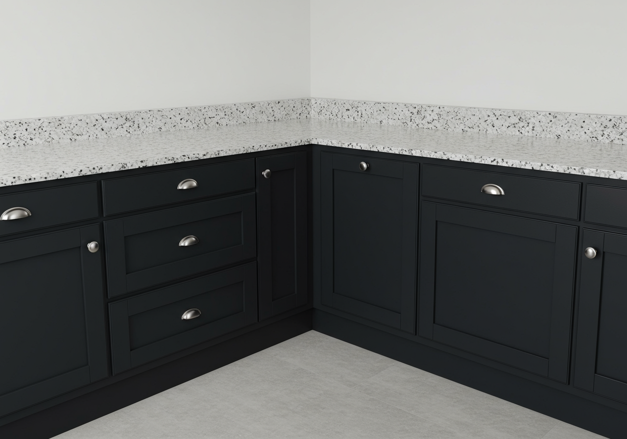 Traditional kitchen cabinets before hardware update