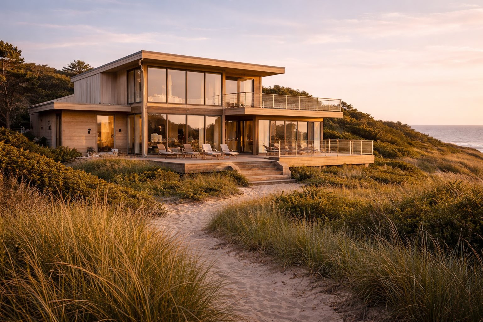 modern oceanfront home in Montauk