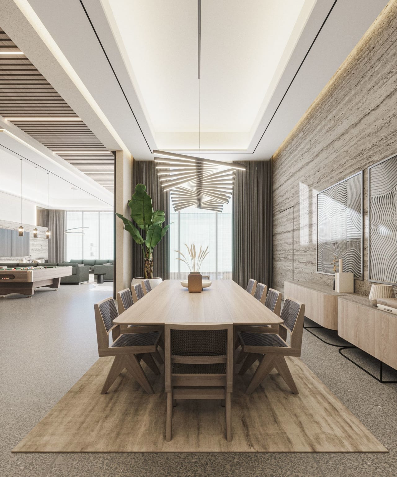 Dining Area with Brown Dinning Table