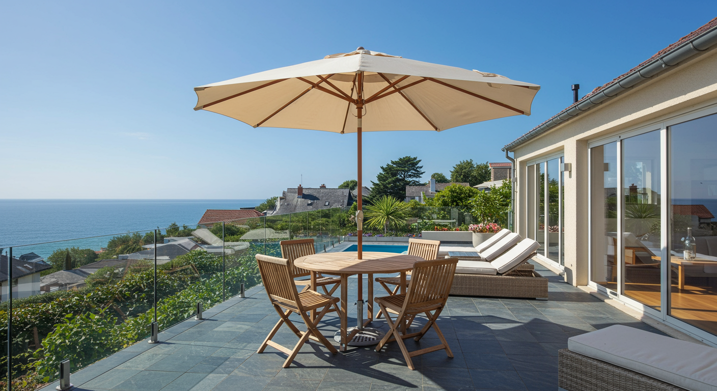 Ocean view patio in Emerald Bay overlooking the ocean