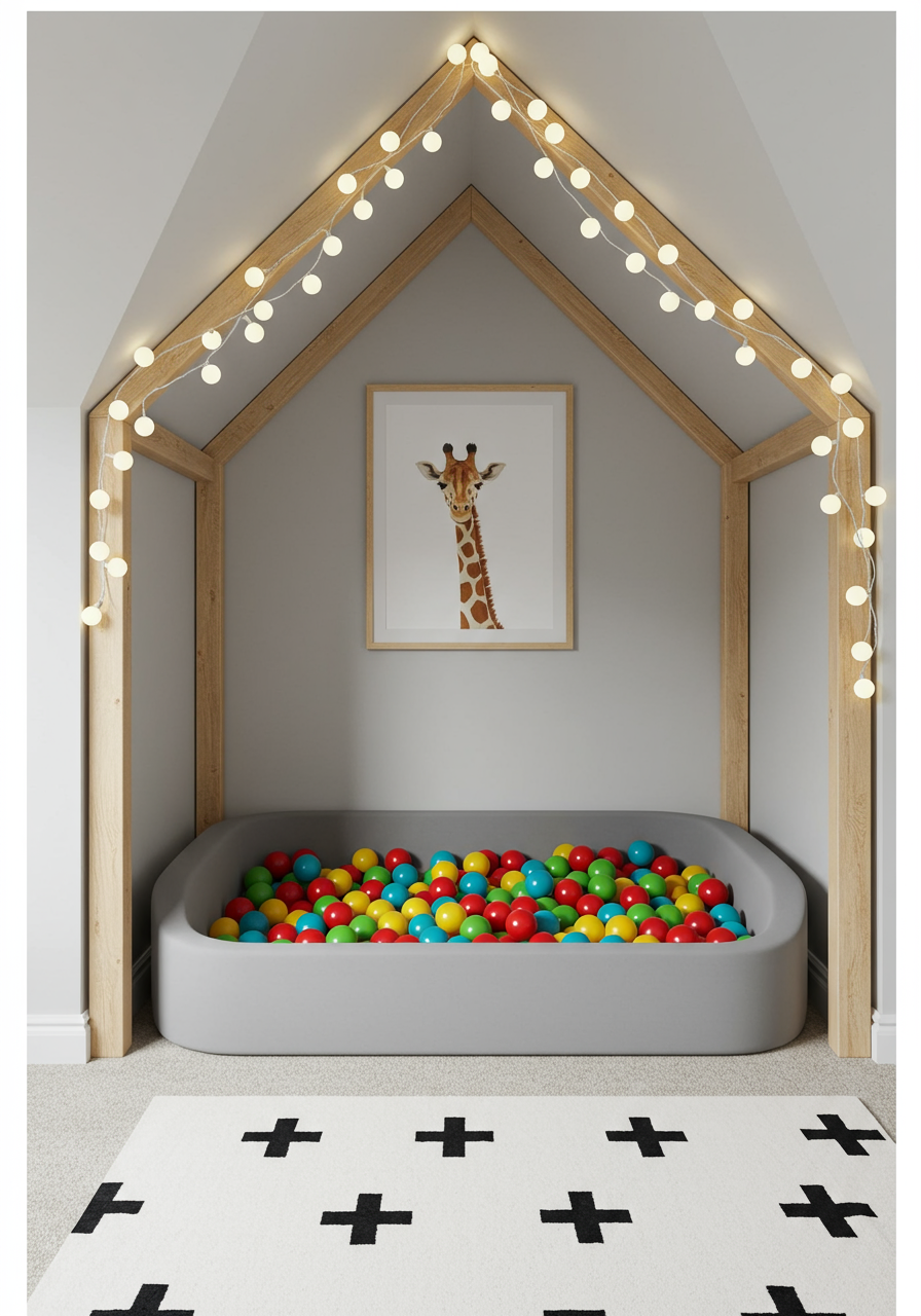 a group of balloons in a room