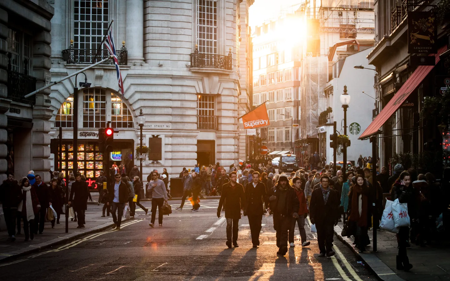 City street with pedestrians