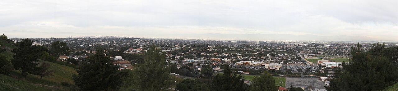 Historic panorama across Torrance and the South Bay toward distant Los Angeles, photographed December 2005