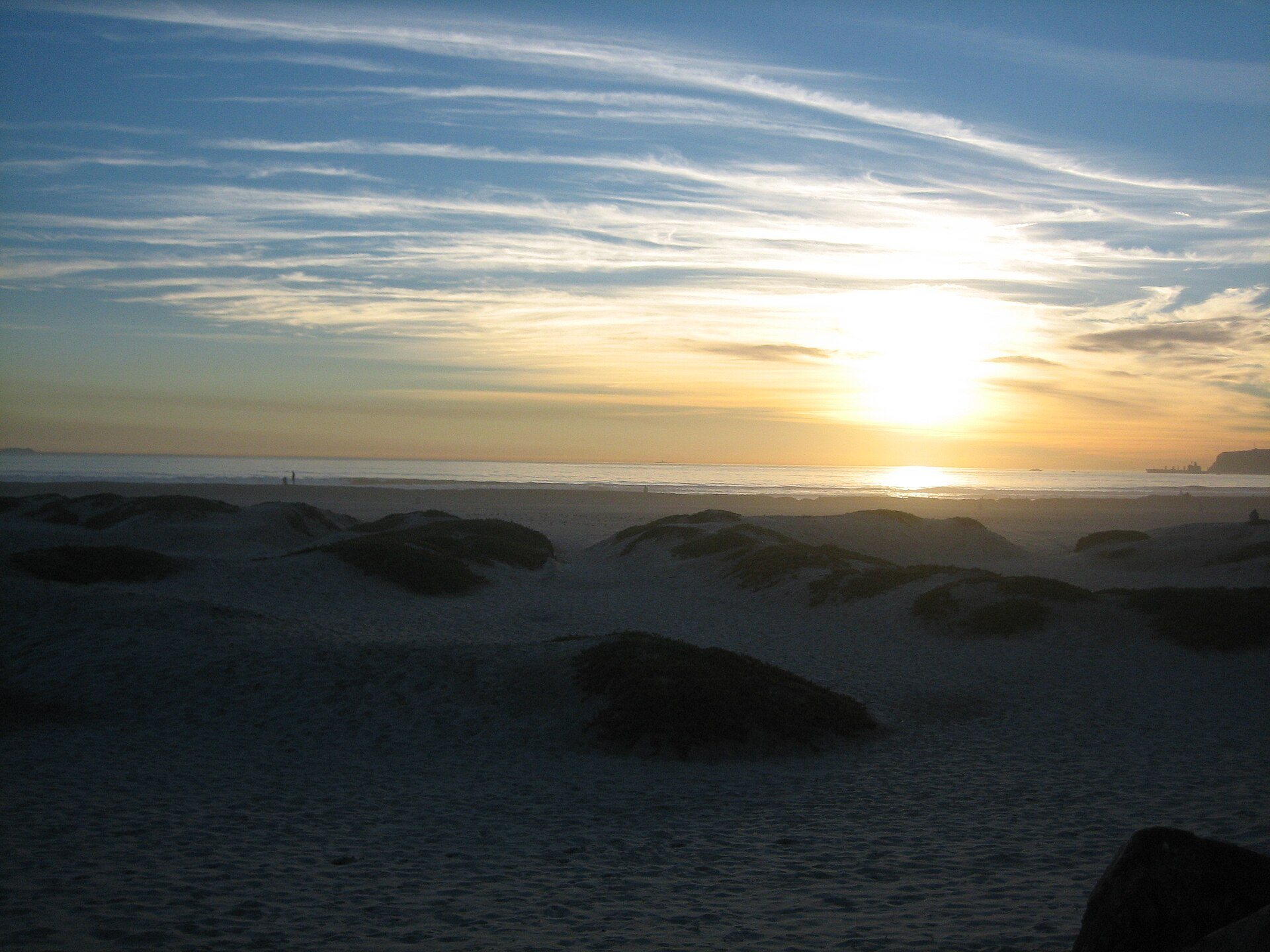 Sun setting over the Pacific Ocean from Coronado Beach