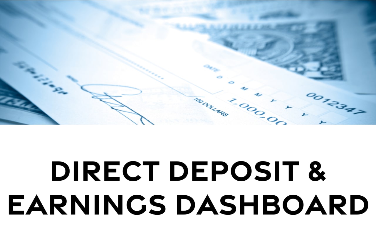 A check and direct deposit form, implying a system related to payroll management. 