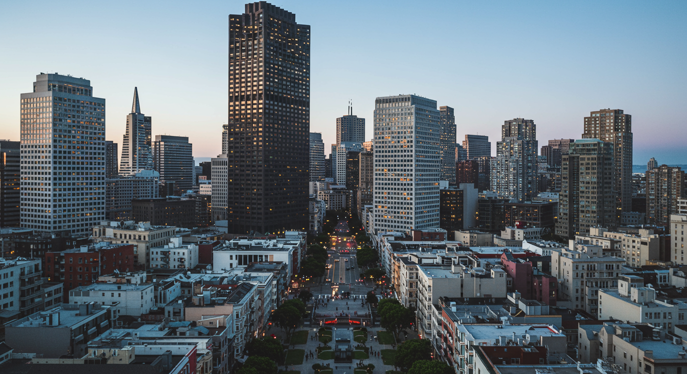 a city with tall buildings