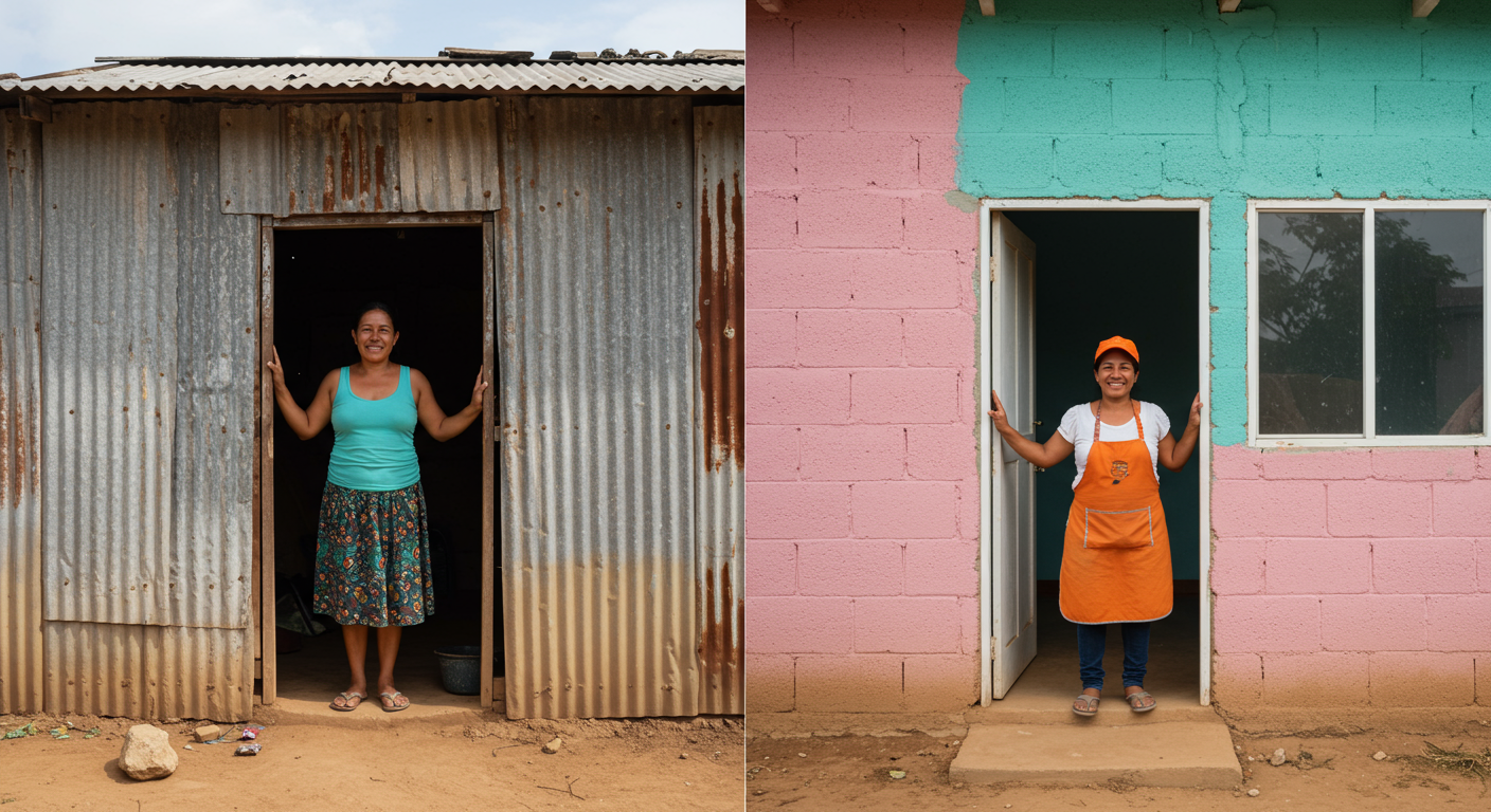 Giveback Homes before and after - Nicaragua